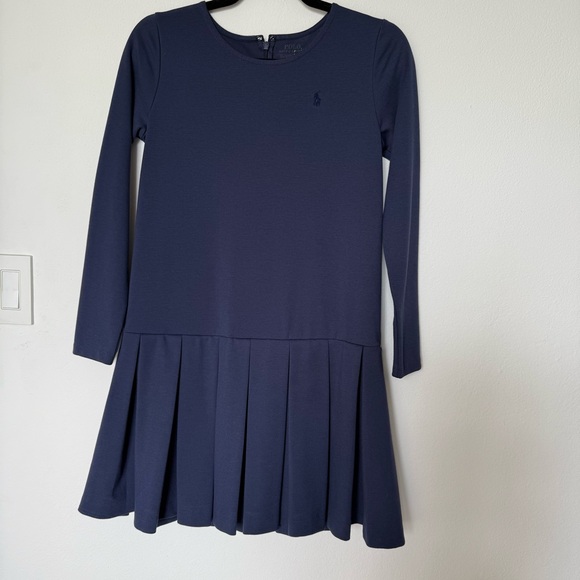 Ralph Lauren Kids Blue Pleated A-Line Dress - Picture 1 of 4